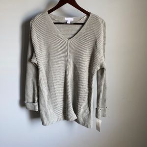 NWT! Charter Club Ladies Grey V Neck Pullover